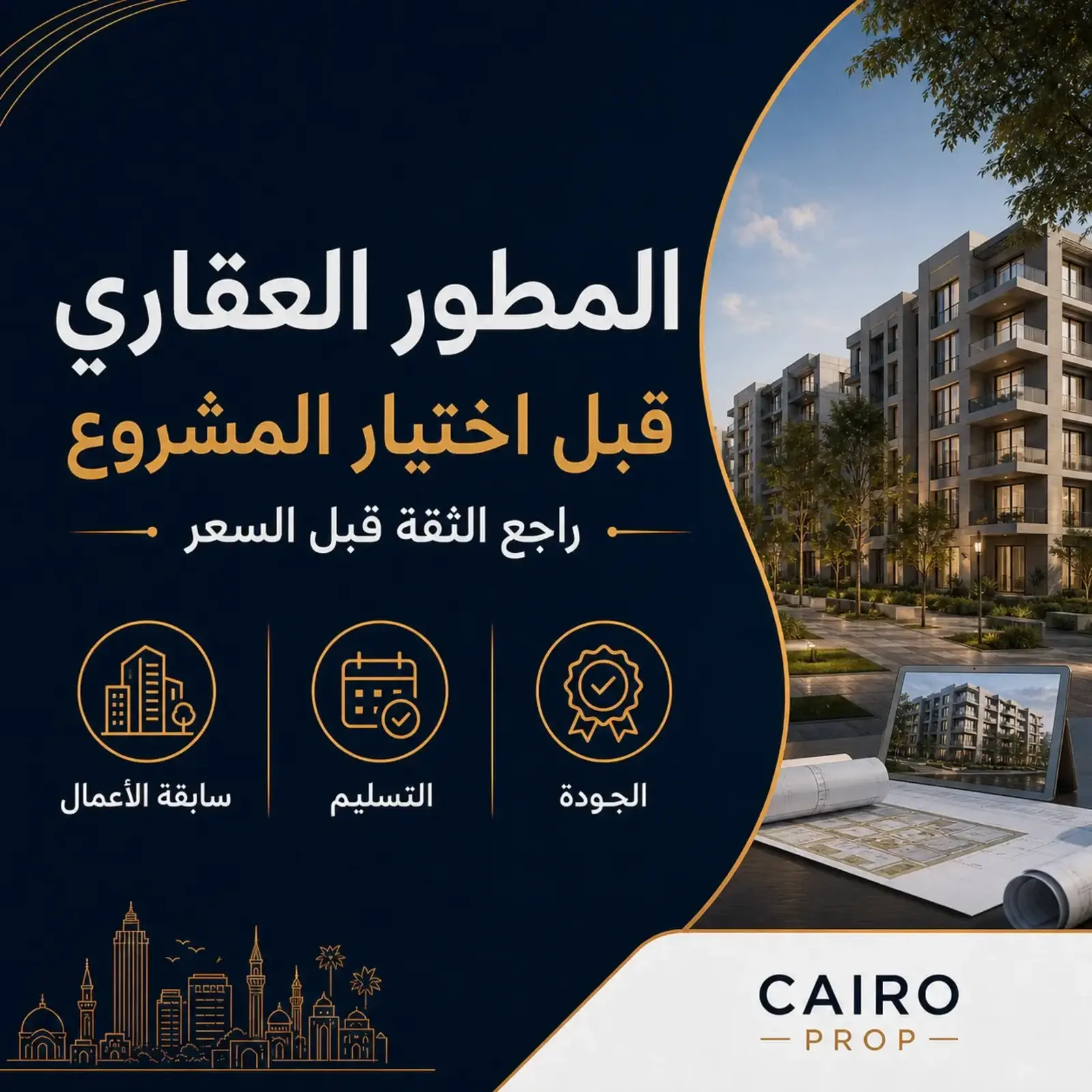 المطور العقاري: ماذا تراجع قبل اختيار المشروع؟ اختيار المطور العقاري قبل شراء مشروع
