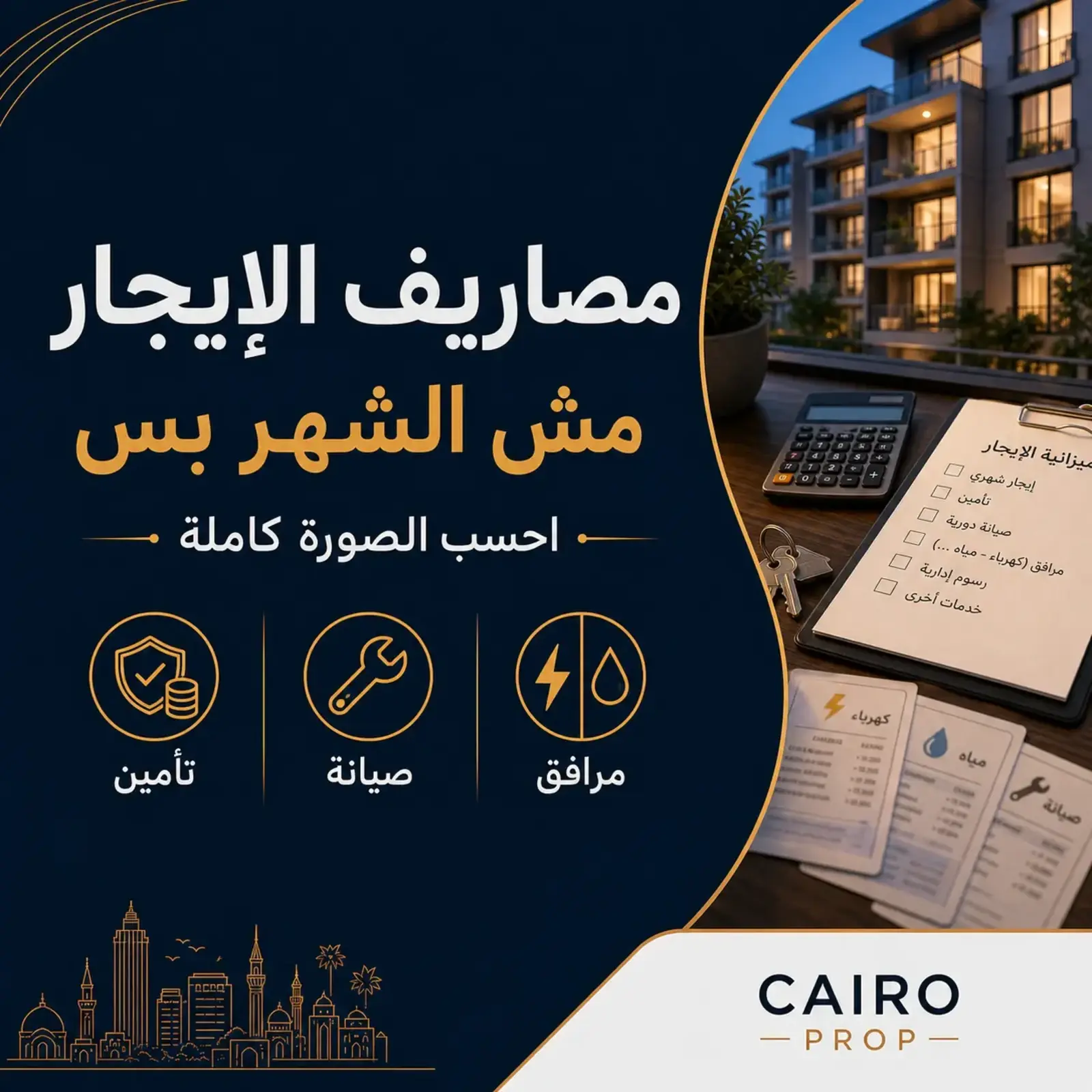 مصاريف الإيجار غير الشهرية: إيه اللي لازم تحسبه؟ مصاريف الإيجار غير الشهرية