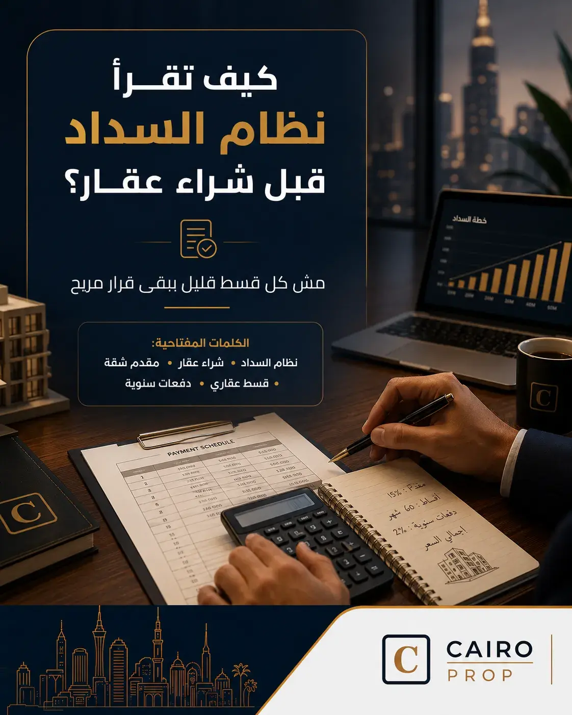 كيف تقرأ نظام السداد قبل شراء عقار؟ نظام السداد, شراء عقار, مقدم شقة, قسط عقاري, دفعات سنوية, صيانة العقار